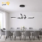 لوستر مدرن شکلاتی با ریموت کنترل / چهار حالته / مشکی الکترواستاتیک وارداتی / آلومینیوم دایکاست / ضمانت 2 ساله معتبر