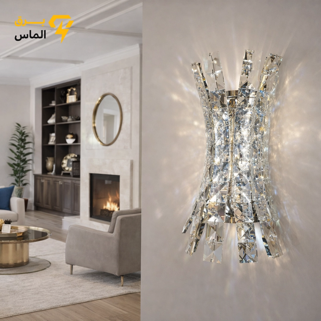لوستر دیواری کریستالی تاج لوستر دیواری کریستالی تاج
