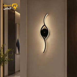 چراغ دیواری مدرن LED با بدنه آلومینیوم کد DM200 / مشکی الکترواستاتیک وارداتی / ضمانت 2 ساله معتبر