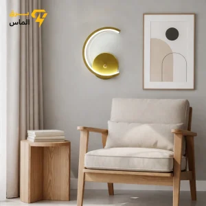 چراغ دیواری مدرن نیم دایره نور نچرال / طلایی / آلومینیوم دایکاست