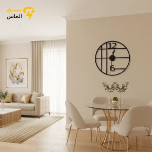 ساعت دیواری مدرن تمام فلزی مشکی H01/ ضمانت 2 ساله معتبر