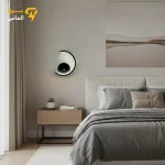 چراغ دیواری مدرن هلال نور نچرال / آلومینیوم دایکاست / مشکی الکترواستاتیک وارداتی / ضمانت دو ساله