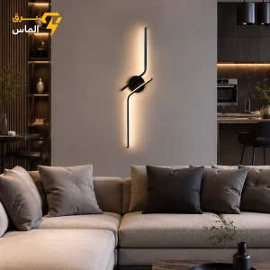 چراغ دیواری مدرن کد 128 آرشید/ آلومینیوم دایکاست / مشکی الکترواستاتیک وارداتی