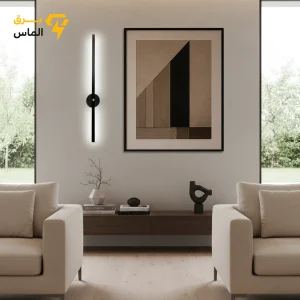 چراغ دیواری 50 سانت خطی دکوراتیو / آلومینیوم دایکاست / مشکی الکترواستاتیک وارداتی
