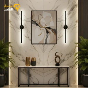 لوستر مدرن دیواری کد WL102 با جنس آلومینیوم سایز 70 سانتیمتر / مشکی الکترواستاتیک وارداتی