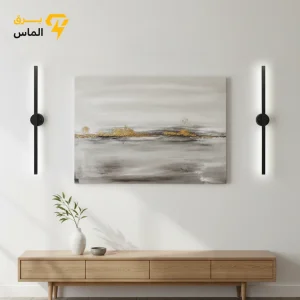 لوستر مدرن دیواری کد WL102 با جنس آلومینیوم سایز 100 سانتیمتر / مشکی الکترواستاتیک وارداتی