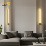 چراغ دیواری ال ای دی 7 وات 60 سانت خطی مدرن NSKT6 / بدنه طلایی / آلومینیوم دایکاست / طلایی الکترواستاتیک وارداتی / ضمانت 2 ساله معتبر