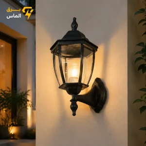 چراغ دیواری خمره ای کلاسیک بدنه فلزی رو به بالا