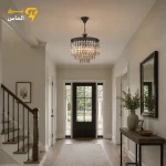 لوستر کریستالی 3 طبقه مینیمال 4 شعله