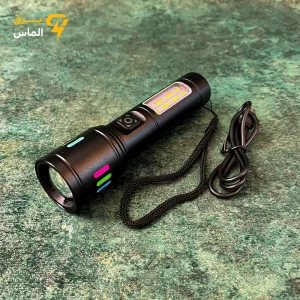 چراغ قوه اسمال سان ZY-625 زوم دار با نور بغل LED بدنه مشکی مات