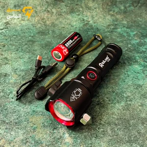 چراغ قوه چکش‌دار پلیسی شارژی مدل RUILANG RL-2210/برد بلند و نور بسیار قوی/8 کاره زوم دار