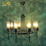 لوستر مدرن مشعل 8 شعله مشکی مناسب سالن و پذیرایی - تصویر 2