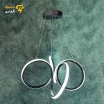 لوستر سقفی مدرن SMD مدل چهار گل با ریموت کنترل 4 حالته وارداتی/مشکی/24ماه ضمانت - تصویر 3