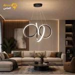 لوستر سقفی مدرن SMD مدل چهار گل با ریموت کنترل 4 حالته وارداتی/مشکی/24ماه ضمانت