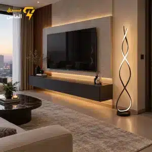 آباژور کنار سالنی مدل نورا مشکی الکترواستاتیک با بدنه آلومینیوم دایکاست